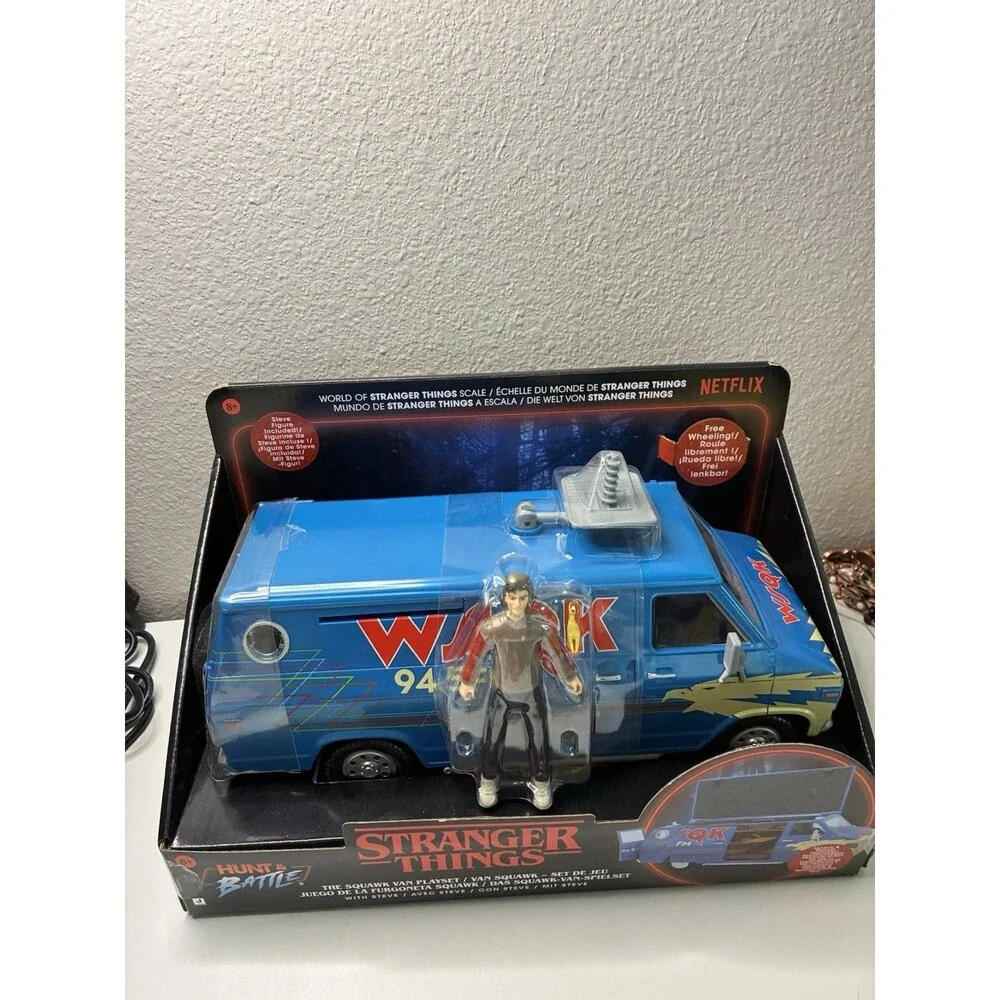 NEW 2025 Stranger Things Season 5 WSQK The Squawk Van Playset + Steve Figure